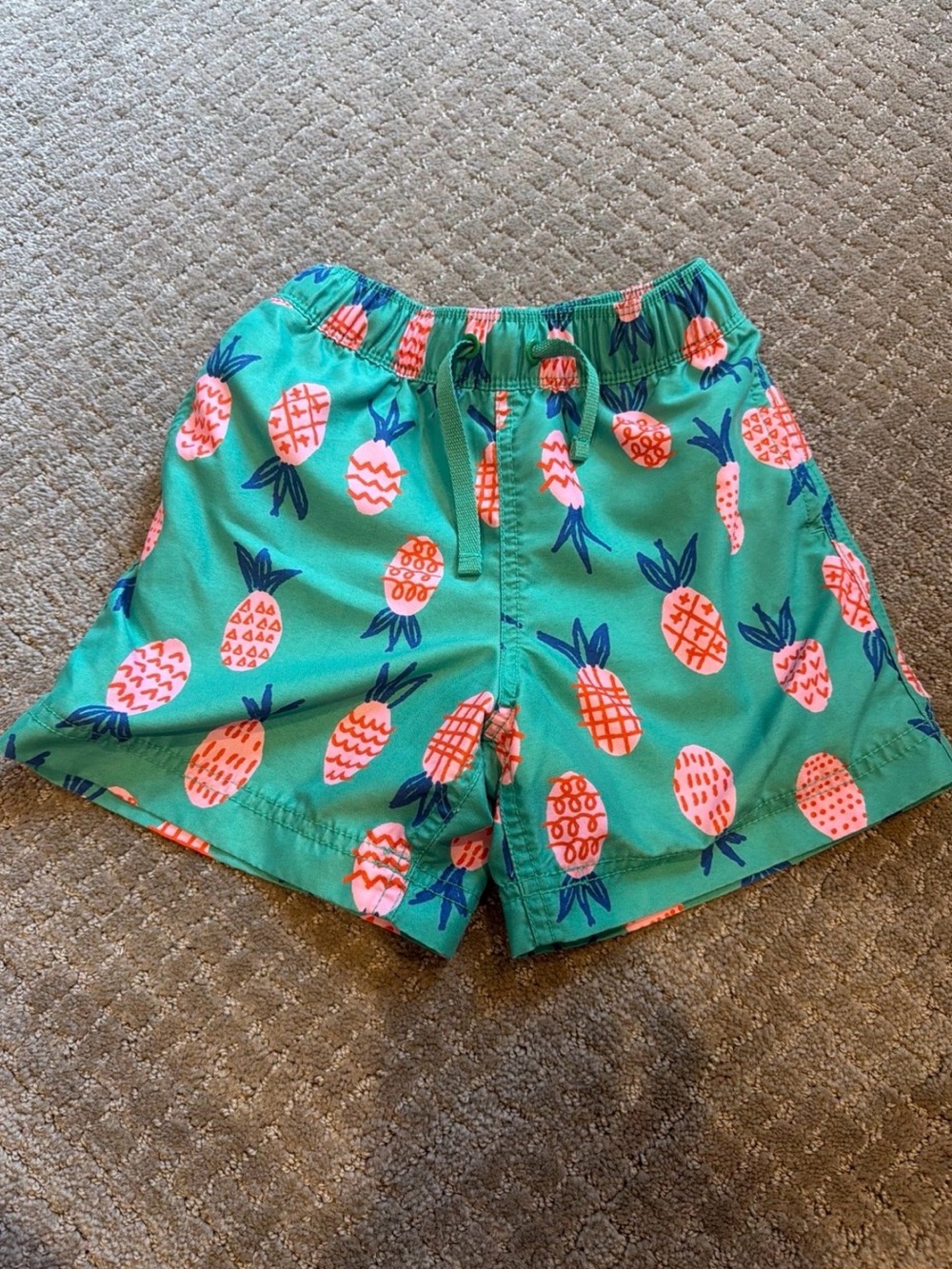 Hanna Andersson Pineapple Print Pull-On swim Shorts